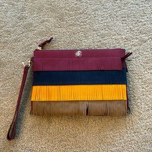 NWT Tory Burch Suede Fringe Wristlet